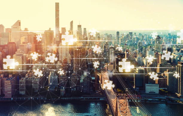 istock Puzzle Pieces with the New York City 1023159216