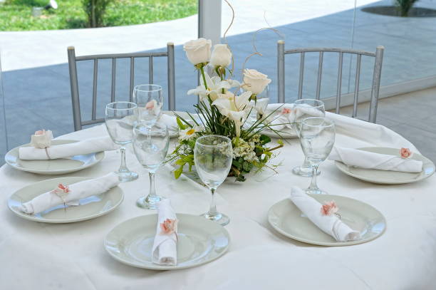 istock Beautiful flowers on wedding table. Nice. 1023204624