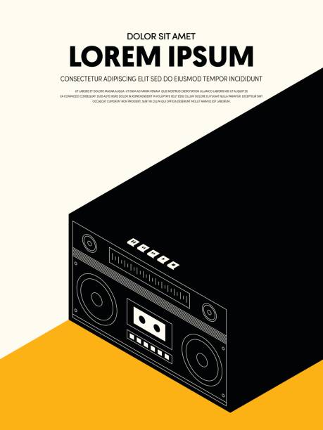 Music modern retro vintage abstract poster background Music modern retro vintage abstract poster background. Design element template can be used for backdrop, brochure, leaflet, publication, vector illustration retro transistor radio clip art stock illustrations