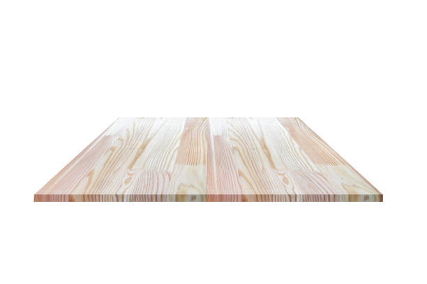 istock Perspective empty wooden counter with white background. Including clipping path for product display montage or design layout. 1023283840