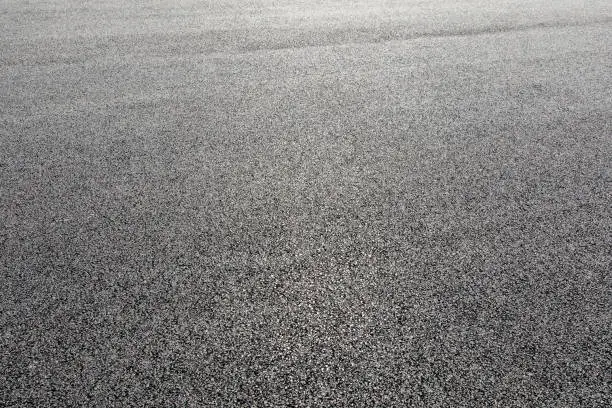 Photo of Black asphalt road background texture