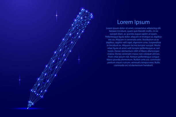istock Abstract image of the pencil back to school from futuristic polygonal blue lines and glowing stars for banner, poster, greeting card. Vector illustration. 1023310712