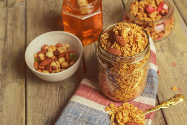 Homemade granola with nuts and seeds