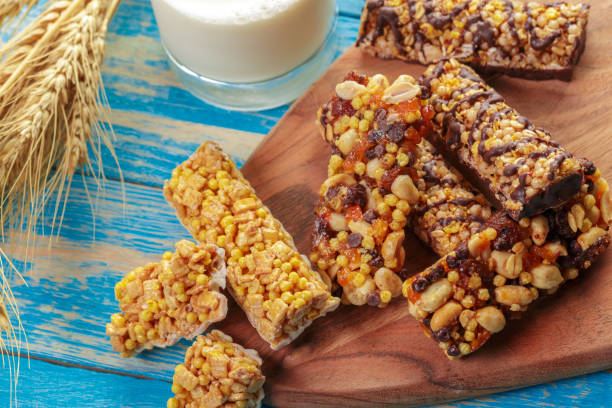 istock Granola bar on wooden background 1023322130