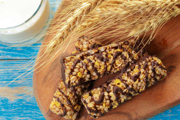 istock Granola bar on wooden background 1023322132