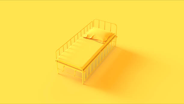 istock Yellow Hospital Bed with Adjustable Sides 1023322154