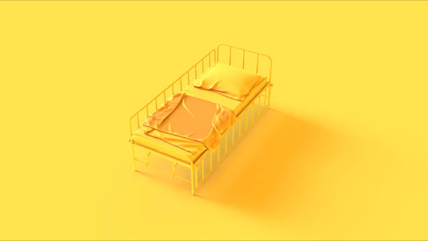 istock Yellow Hospital Bed with Adjustable Sides 1023322292