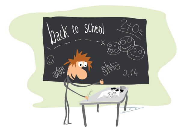 illustrations, cliparts, dessins animés et icônes de retour à l’école pour changer le joyeux - blackboard book back to school classroom