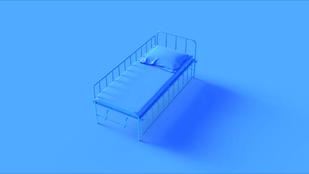 istock Blue Hospital Bed with Adjustable Sides 1023323164