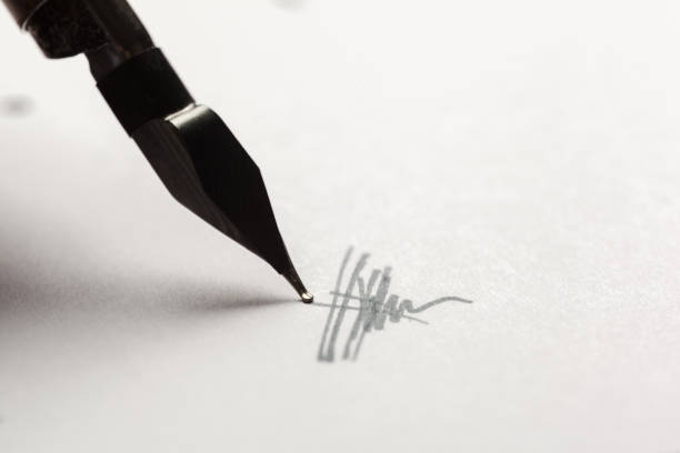 istock Antique fountain pen writing 1023325980