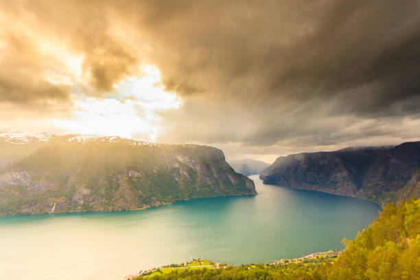 istock Aurland fjord from Stegastein view point, Norway 1023330946