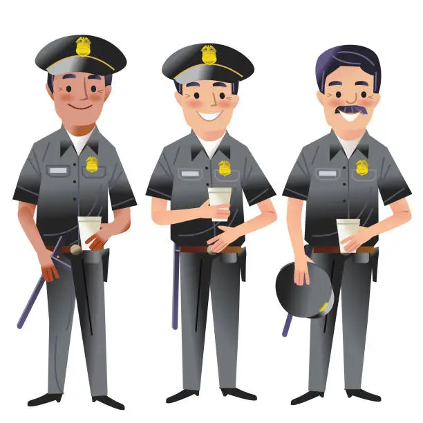 Vector illustration of Coffee Cops