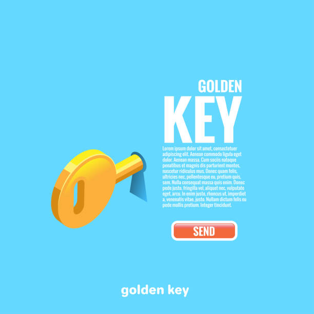 ゴールドキー  - keyhole key lock padlock点のイラスト素材／クリップアート素材／マンガ素材／アイコン素材