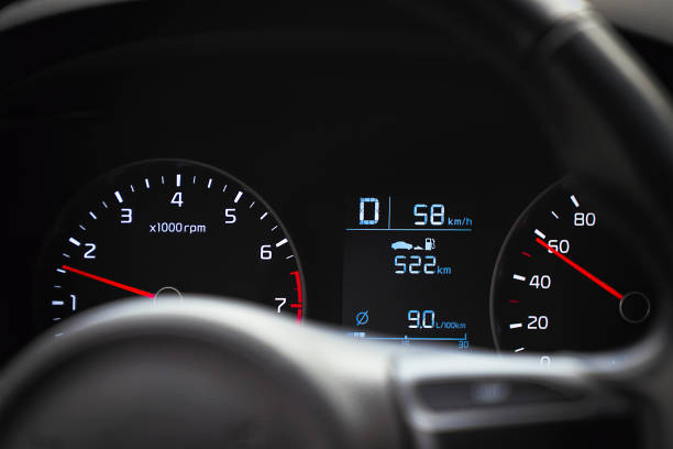 istock Photo speedometer in the car on the dashboard 1023347434
