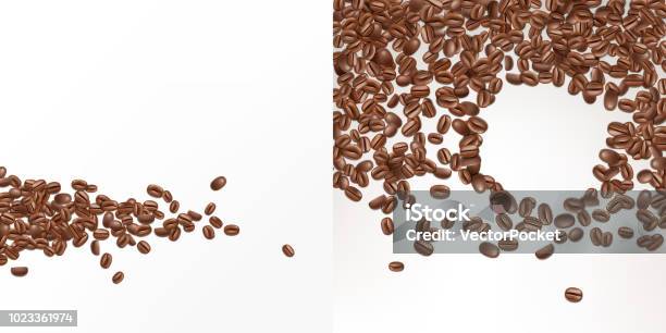 Vector 3d Realistic Seeds Of Coffee Beans Stock Illustration - Download Image Now - Roasted Coffee Bean, Heap, Coffee - Drink