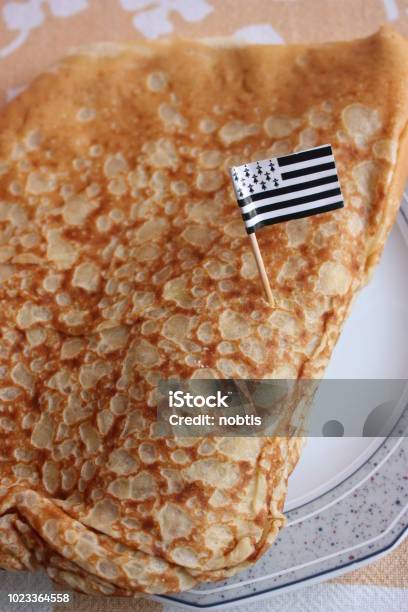 Sweet Crepe Breton Cuisine Stock Photo - Download Image Now - Baked Pastry Item, Breakfast, Brittany - France