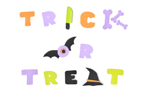 istock Halloween trick or treat text on white background 1023364992
