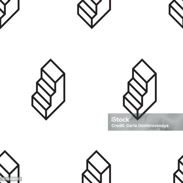 Stair Geometry Pattern Geometric Pattern With Stairs Stock Illustration - Download Image Now ...