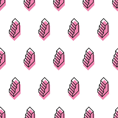 Stair Geometry Pattern Geometric Pattern With Stairs Stock Illustration - Download Image Now ...