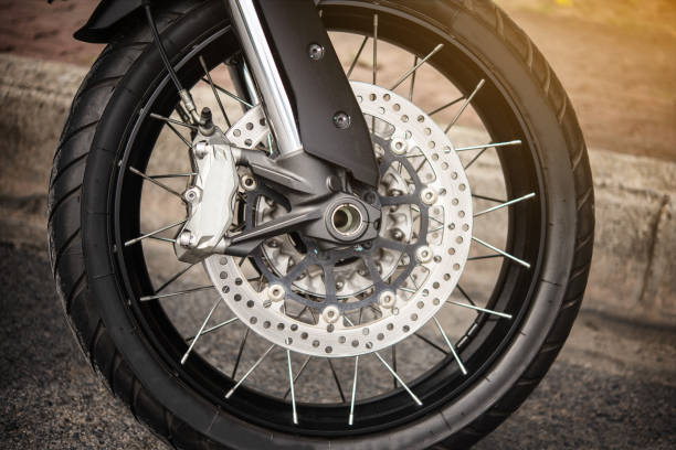 istock Motorcycle wheel with ABS brakes 1023372676