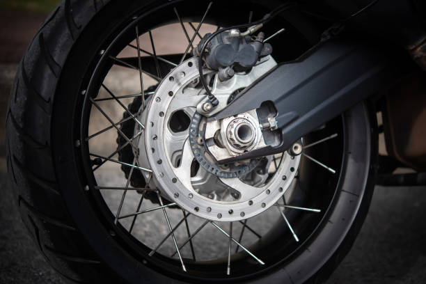 istock Motorcycle wheel with ABS brakes 1023372820