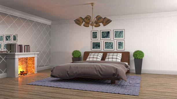 istock Bedroom interior. 3d illustration 1023375860