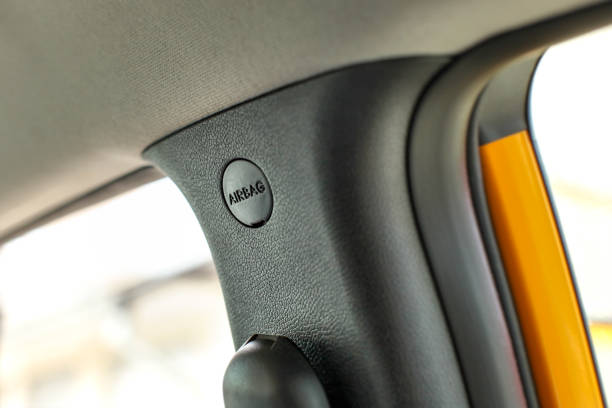 istock Detail on side airbag unit placement in the car. 1023384054