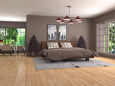 Bedroom interior. 3d illustration