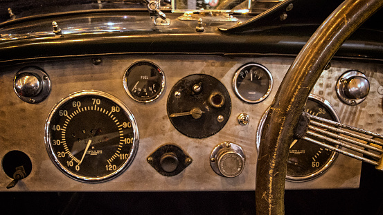 Vintage car dashboard