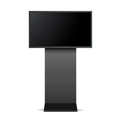 Digital signage monitor mockup - front view. Vector illustration