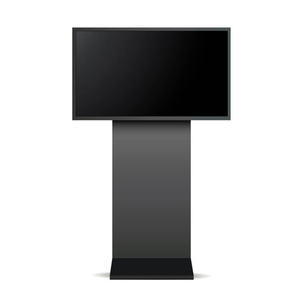 Digital signage monitor mock up Digital signage monitor mockup - front view. Vector illustration standing stock illustrations