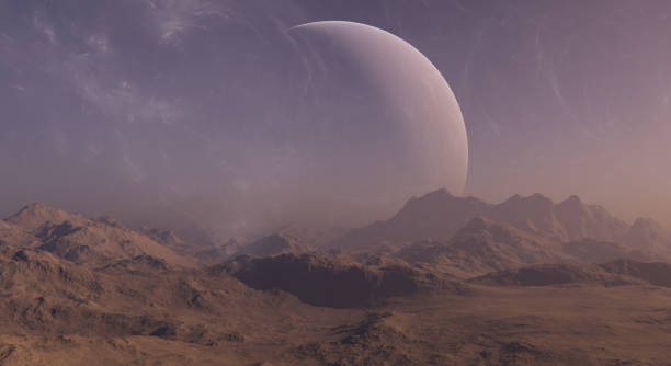 istock 3d rendered Space Art: Alien Planet - A Fantasy Landscape 1023406942