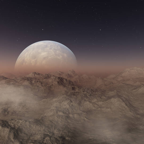 istock 3d rendered Space Art: Alien Planet - A Fantasy Landscape 1023406966