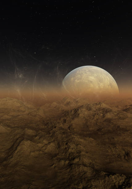 istock 3d rendered Space Art: Alien Planet - A Fantasy Landscape 1023407016