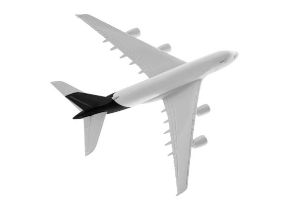 istock Airplane with black color, Isolated on white background. 1023408528