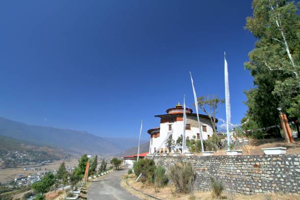 Ta Dzong, Bhutan National museum at Paro, the old capital of Bhutan. stock photo