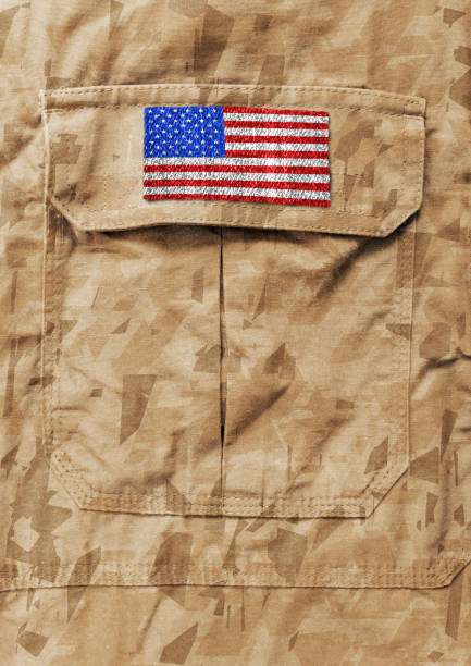 Flag on uniform American flag on military uniform background iraq photos stock pictures, royalty-free photos & images