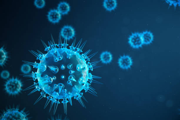istock 3d illustration abstract viral infection causing chronic disease. Hepatitis viruses, influenza virus H1N1, Flu, cell infect organism, aids. Virus abstract background. 1023450510