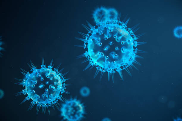 istock 3d illustration abstract viral infection causing chronic disease. Hepatitis viruses, influenza virus H1N1, Flu, cell infect organism, aids. Virus abstract background. 1023450520