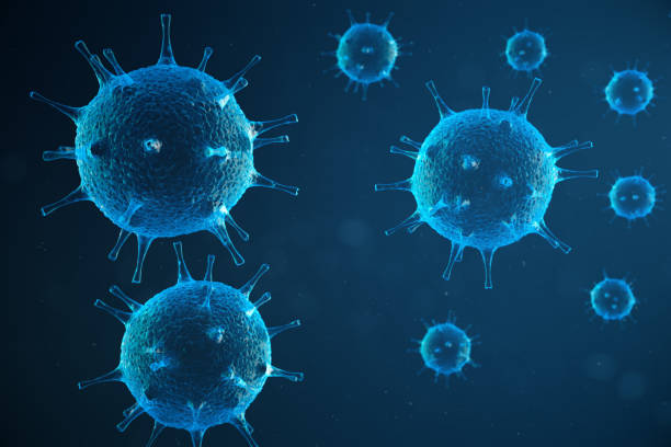 istock 3d illustration abstract viral infection causing chronic disease. Hepatitis viruses, influenza virus H1N1, Flu, cell infect organism, aids. Virus abstract background. 1023450528