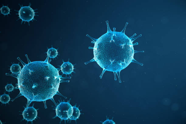 istock 3d illustration abstract viral infection causing chronic disease. Hepatitis viruses, influenza virus H1N1, Flu, cell infect organism, aids. Virus abstract background. 1023450554