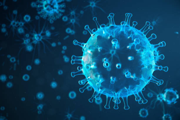 istock 3d illustration abstract viral infection causing chronic disease. Hepatitis viruses, influenza virus H1N1, Flu, cell infect organism, aids. Virus abstract background. 1023450576