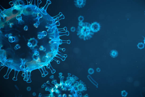 istock 3d illustration abstract viral infection causing chronic disease. Hepatitis viruses, influenza virus H1N1, Flu, cell infect organism, aids. Virus abstract background. 1023450582