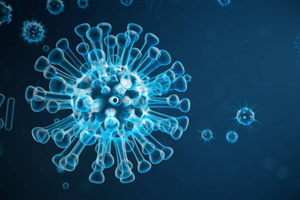istock 3d illustration abstract viral infection causing chronic disease. Hepatitis viruses, influenza virus H1N1, Flu, cell infect organism, aids. Virus abstract background. 1023450690