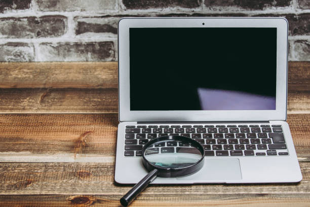 istock Magnifying glass and laptop 1023455876