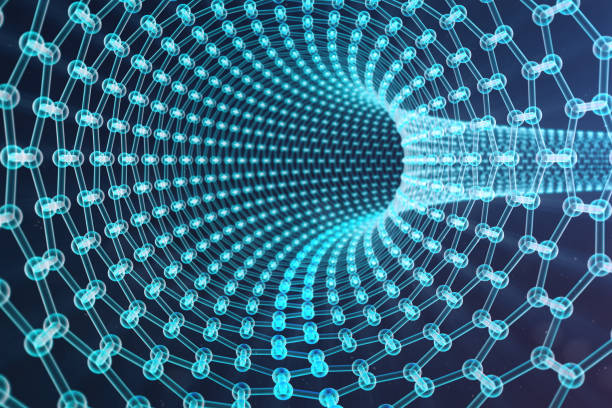 istock 3D Illustration nanotechnology, glowing hexagonal geometric form close-up, concept graphene atomic structure, concept graphene molecular structure. Science illustration 1023456952