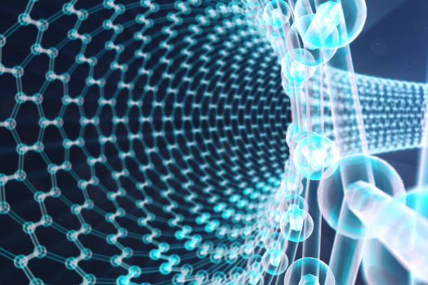 istock 3D Illustration nanotechnology, glowing hexagonal geometric form close-up, concept graphene atomic structure, concept graphene molecular structure. Science illustration 1023456970