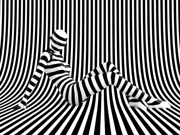 istock 3D rendering of person breaking the pattern. 1023461642