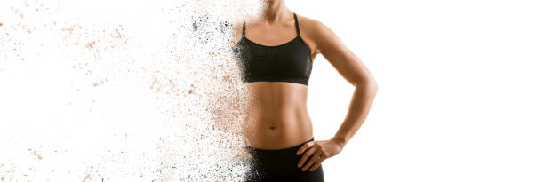 tworzenie idealnej koncepcji kobiecej górnej części ciała - muscular build chest body building sport zdjęcia i obrazy z banku zdjęć
