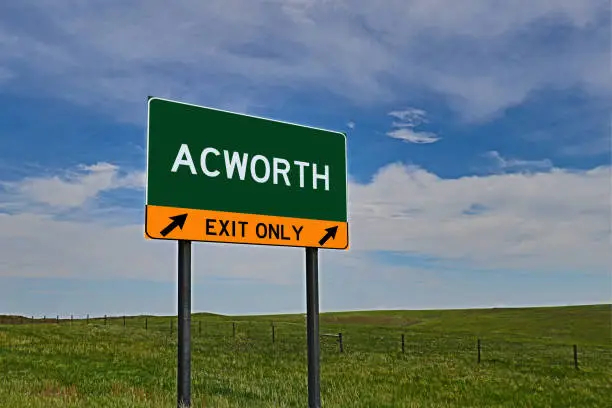 Composite Image of an "EXIT ONLY" US Highway / Interstate / Motorway for the town / city of ACWORTH